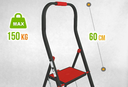 Drabina 3 stopniowa z matą antypoślizgową D2023HSR