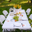 Stół rozkładany ogrodowy biały 244 cm do domu i na bankiet