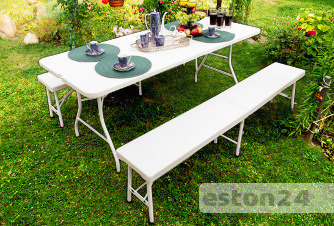 Rozkładany zestaw stół Halff 180 + 2 x ławka Bench 180