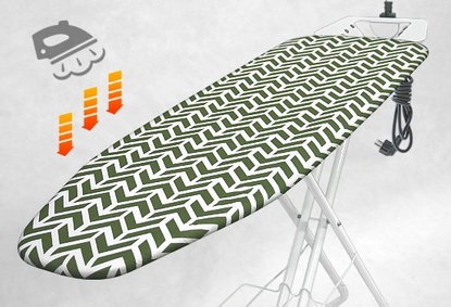 Deska do prasowania z rękawnikiem New Hit Full Opcja - Chevron Pesto