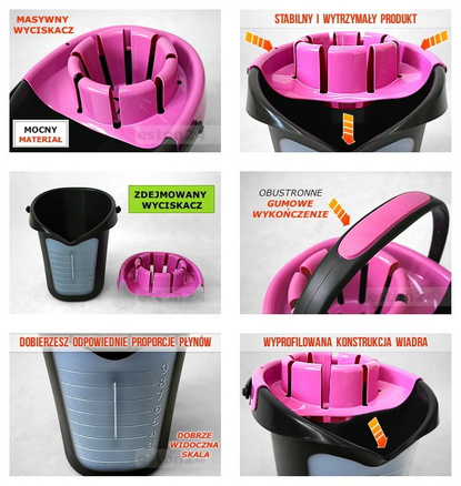 Wiadro Millena 10L + wyciskacz do mopa