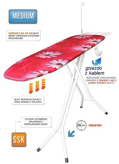 Deska do prasowania Millena Daisy - Gerbera czerwony