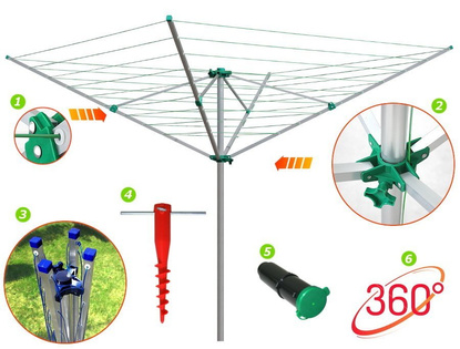 Suszarka ogrodowa Jowisz (zielona) + świder