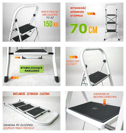 Drabina stalowa 3-stopniowa 3023