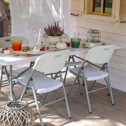 Stół rozkładany ogrodowy biały 244 cm do domu i na bankiet