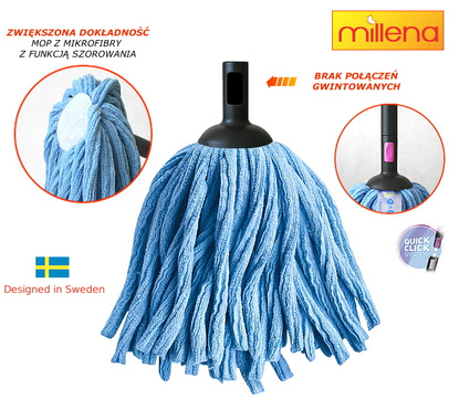 Mop okrągły z mikrofibry + wkład z wiskozy