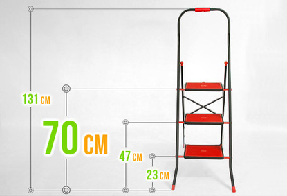 Drabina 3 stopniowa z matą antypoślizgową D2023HSR