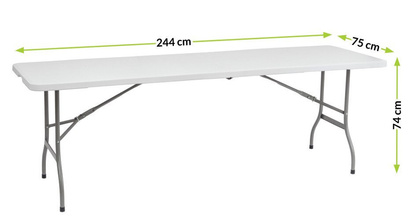Stół rozkładany ogrodowy biały 244 cm do domu i na bankiet