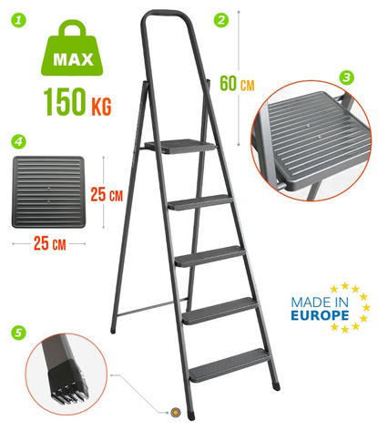 Drabina 5 stopniowa Super Home 205