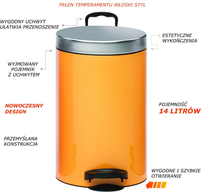 Kosz na śmieci New Line Melon 14L