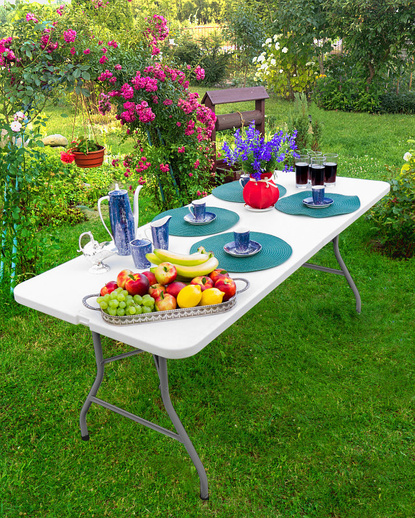 Stół rozkładany ogrodowy biały 244 cm do domu i na bankiet