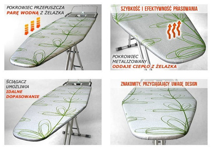 Pokrowiec metalizowany na deskę do prasowania Silver Green