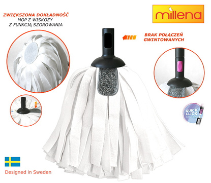 Mop okrągły z mikrofibry + wkład z wiskozy